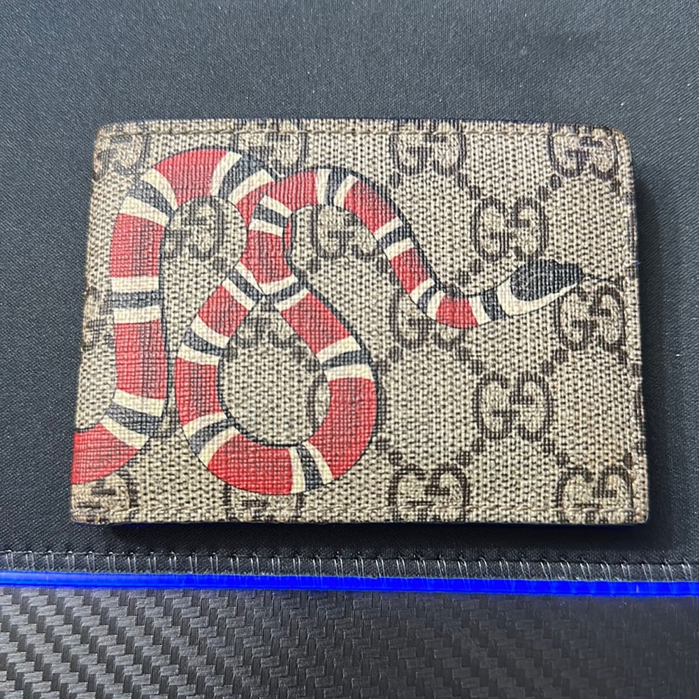 Gucci king snake print wallet